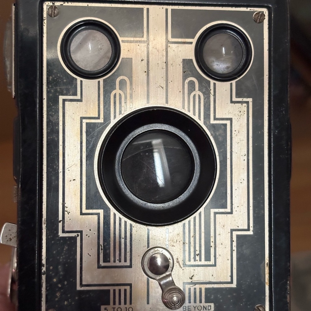 Vintage Brownie Kodak Original Camera with Art Deco for Design Only